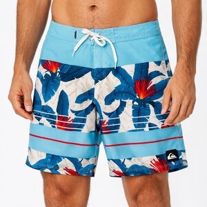 Quiksilver Blue Tropical Floral Boardshorts